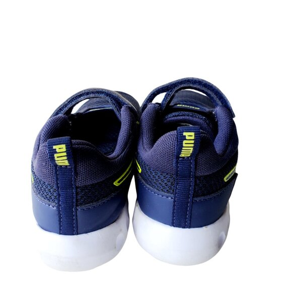 Puma Blue and Yellow Velcro Sneakers. Size 10 - Picture 4 of 5